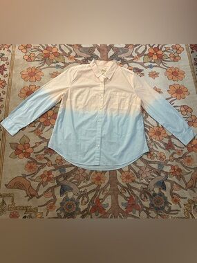 Style & Co. Peach-to-Blue Ombre Button-Down Shirt